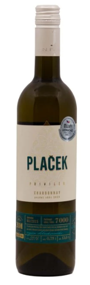 Plaček - Chardonnay 2023, pozdní sběr, suché